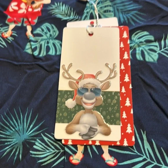 NEW Denim & Flower Ricky Singh Christmas Hawaiian Santa Shirt large MSRP $44 - Picture 7 of 9